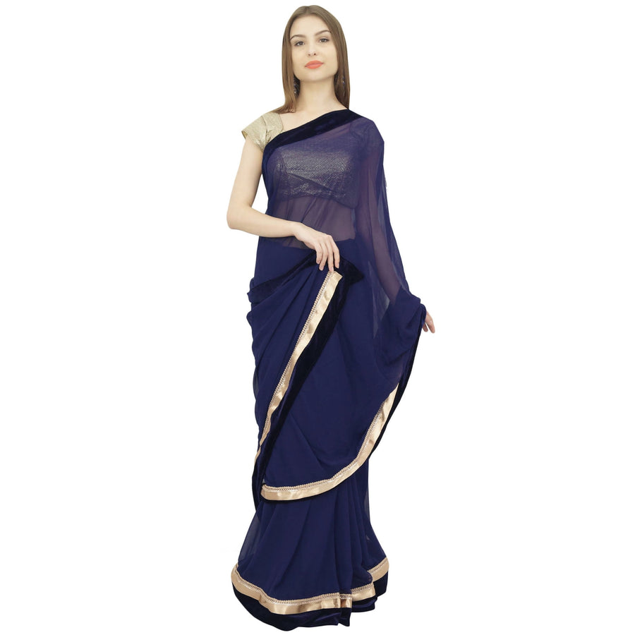 Atasi Navy Georgette Saree