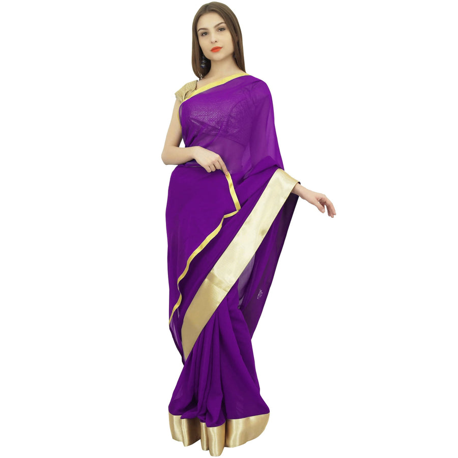 Atasi Purple Georgette Saree