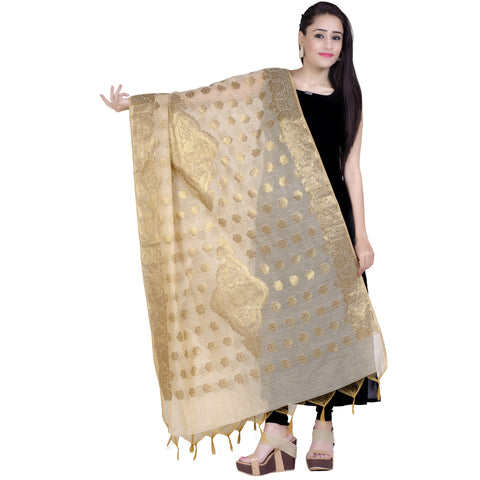 Chandrakala Beige Banarasi Silk Dupatta
