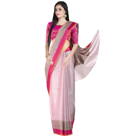Chandrakala Beige Banarasi Silk Saree