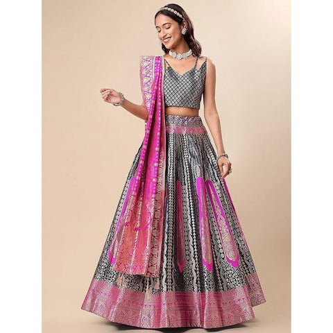 Globon Fashion Banarasi Silk Lehenga Choli