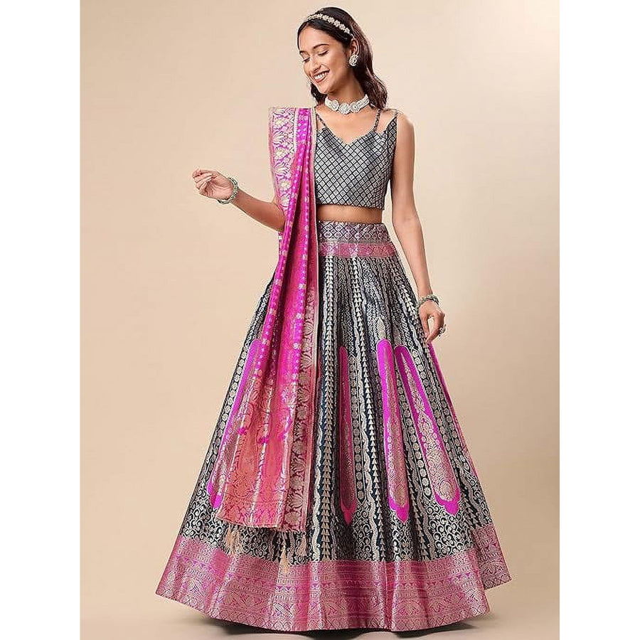 Globon Fashion Banarasi Silk Lehenga Choli