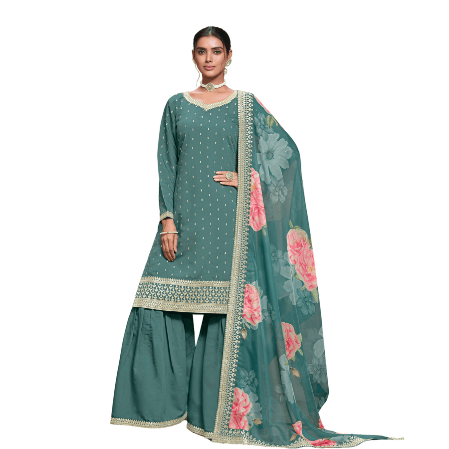 Happy Fashion Turquoise Salwar Suit