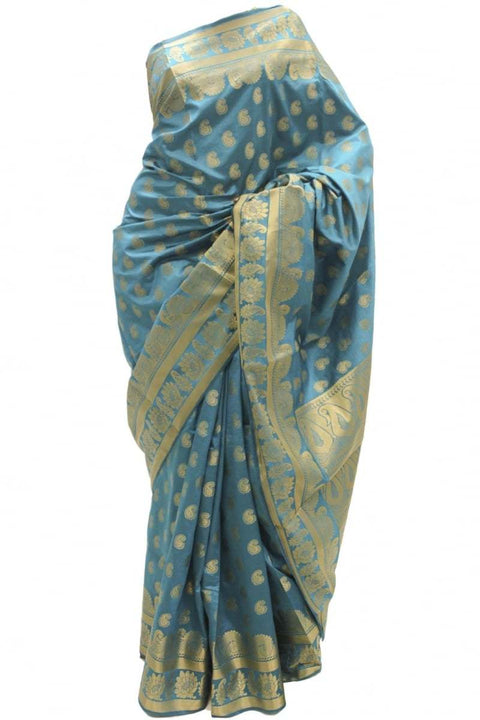 Krishna Sarees Teal Art Silk Saree