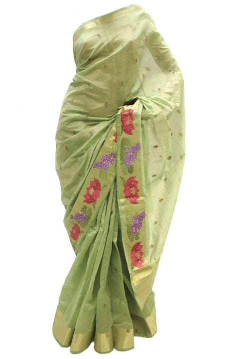 Krishna Sarees Gold Cotton Saree