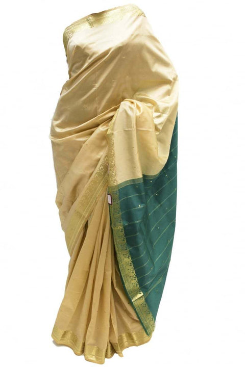 Krishna Sarees Cream Art Silk Saree
