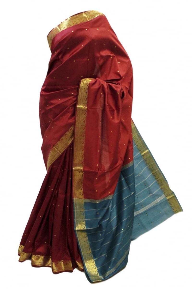 Krishna Sarees Maroon Art Silk Saree
