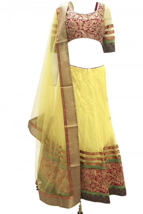 Krishna Sarees Red Lehenga Choli