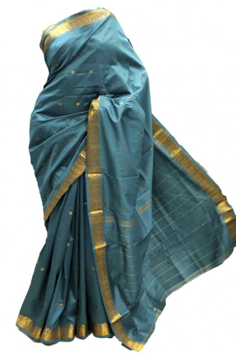 Krishna Sarees Teal Art Silk Saree