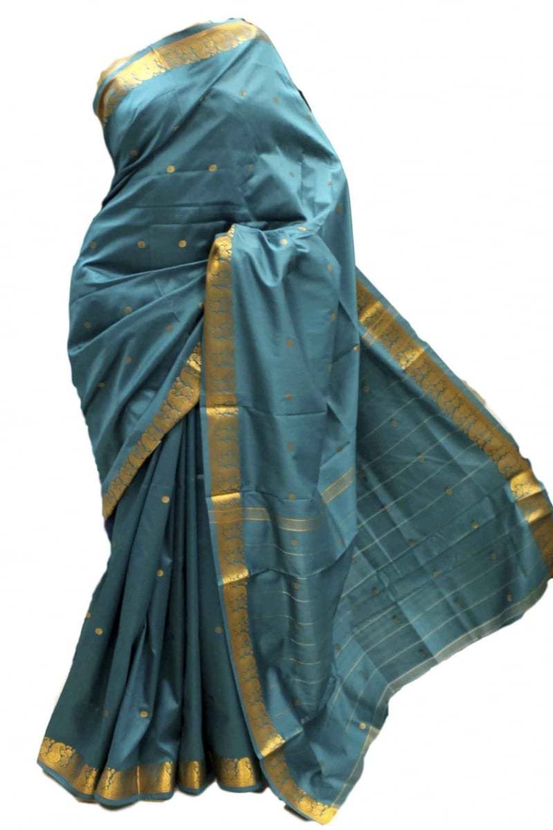 Krishna Sarees Teal Art Silk Saree