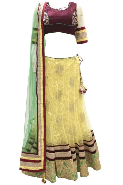 Krishna Sarees Yellow Lehenga Choli