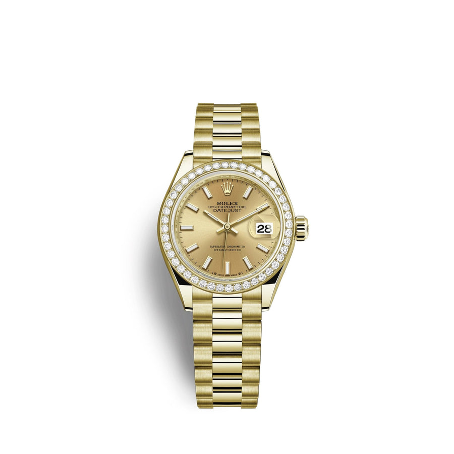 Lady-Datejust 28, 18kt Yellow Gold and diamonds, Ref# 279138RBR-0014