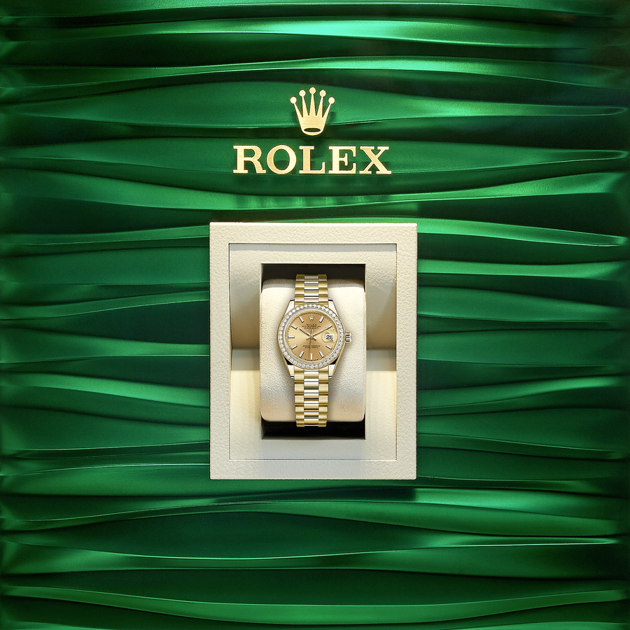 Lady-Datejust 28, 18kt Yellow Gold and diamonds, Ref# 279138RBR-0014