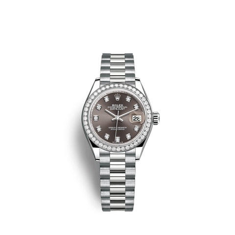 Lady-Datejust 28mm, 18k White Gold, Ref# 279139rbr-0011