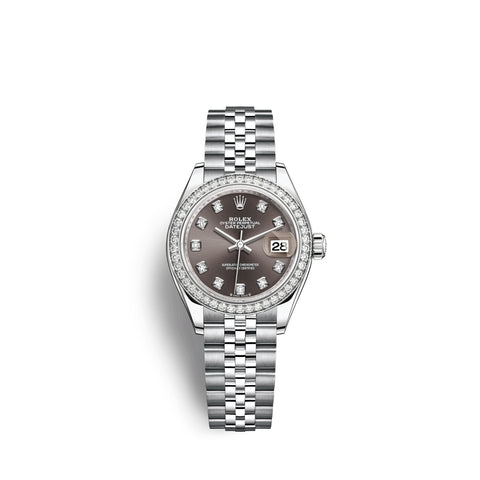Lady-Datejust 28, Oystersteel and 18k White Gold, Ref# 279384RBR-0017