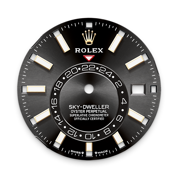 Sky-Dweller, 42mm, Oystersteel and 18k Yellow Gold, Black, Oyster, Ref# 336933-0003