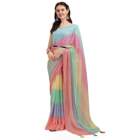 Nishtha Chadda Multicolor Silk Saree