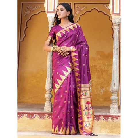 Nishtha Chadda Purple Silk Saree