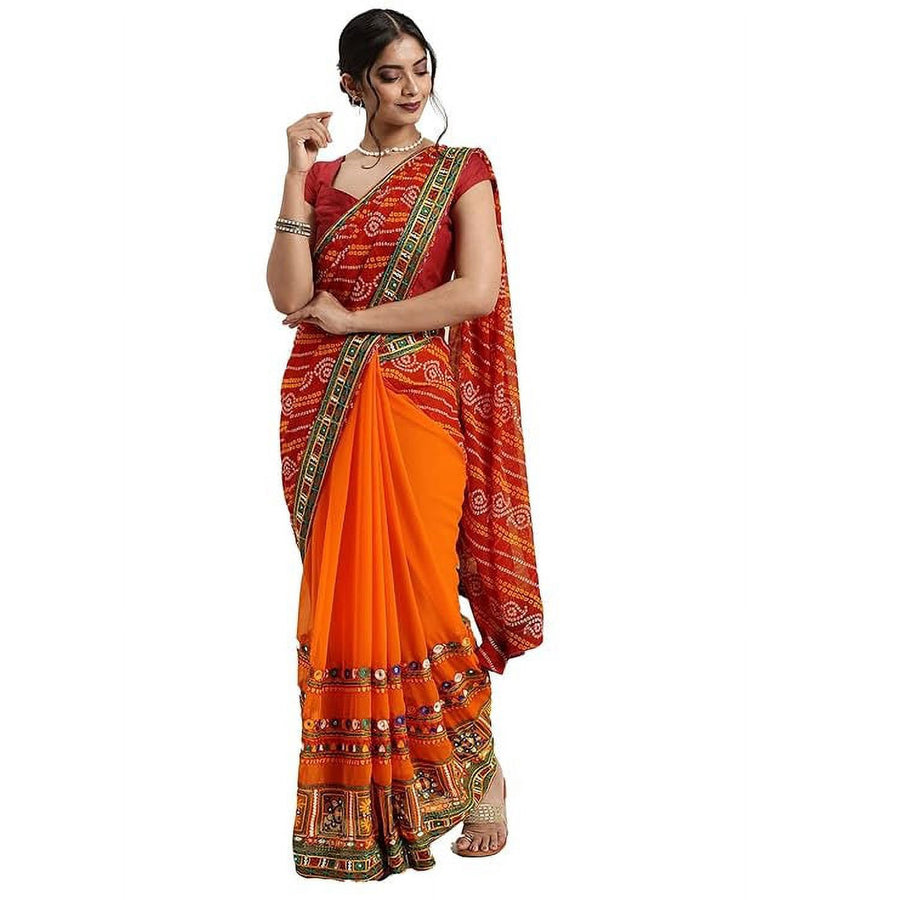 Nishtha Chadda Red Georgette Saree