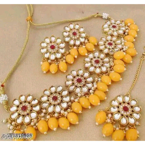 Raashifashions Yellow Necklace Set