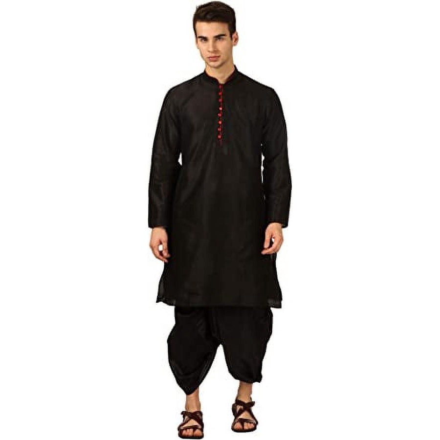 Royal Kurta Black Art Silk Kurta Set