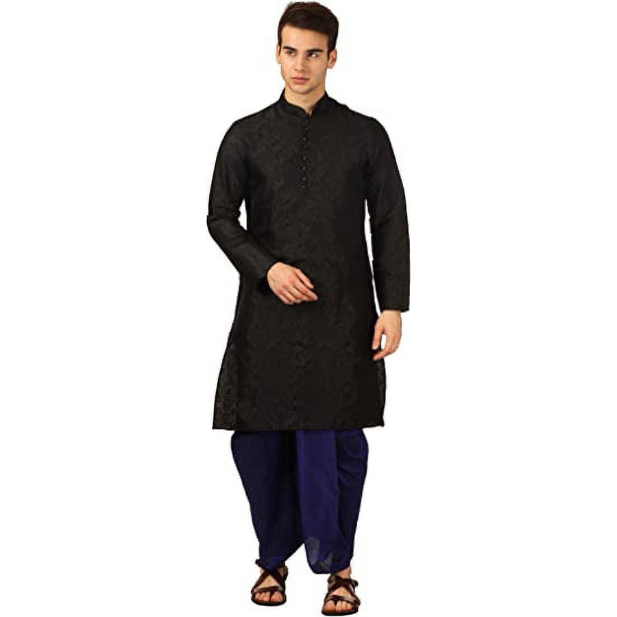 Royal Kurta Black Silk Kurta Set