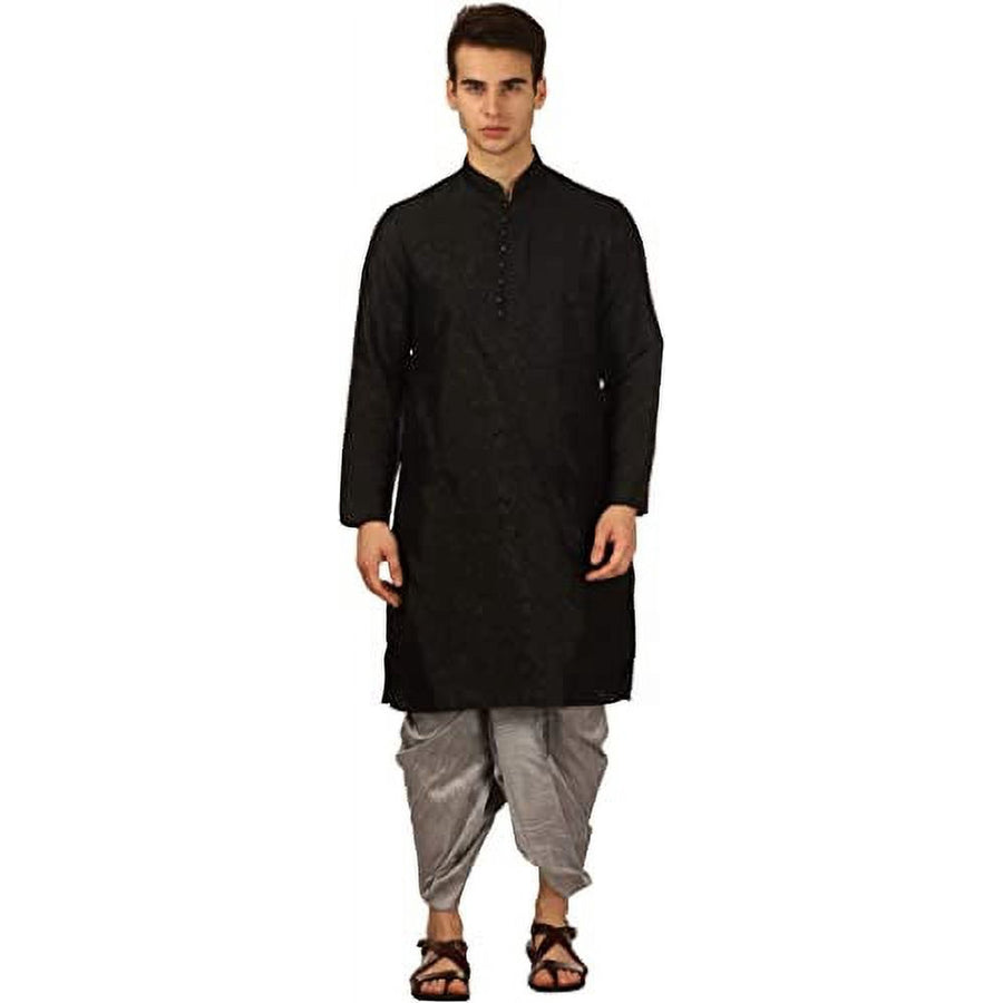 Royal Kurta Black Silk Kurta Set