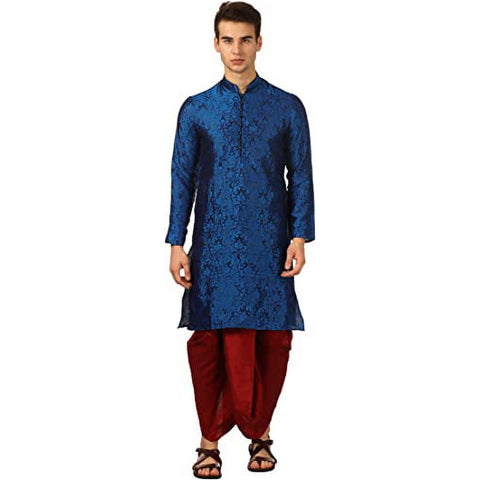 Royal Kurta Blue Silk Kurta Set