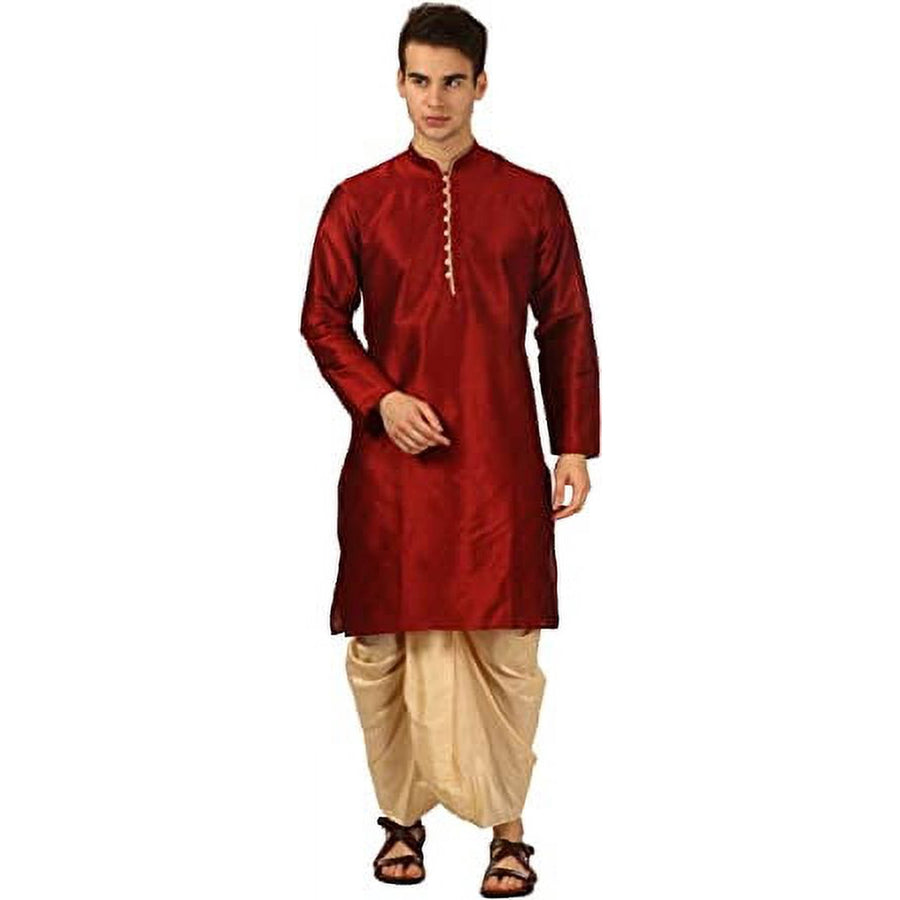 Royal Kurta Red Art Silk Kurta Set
