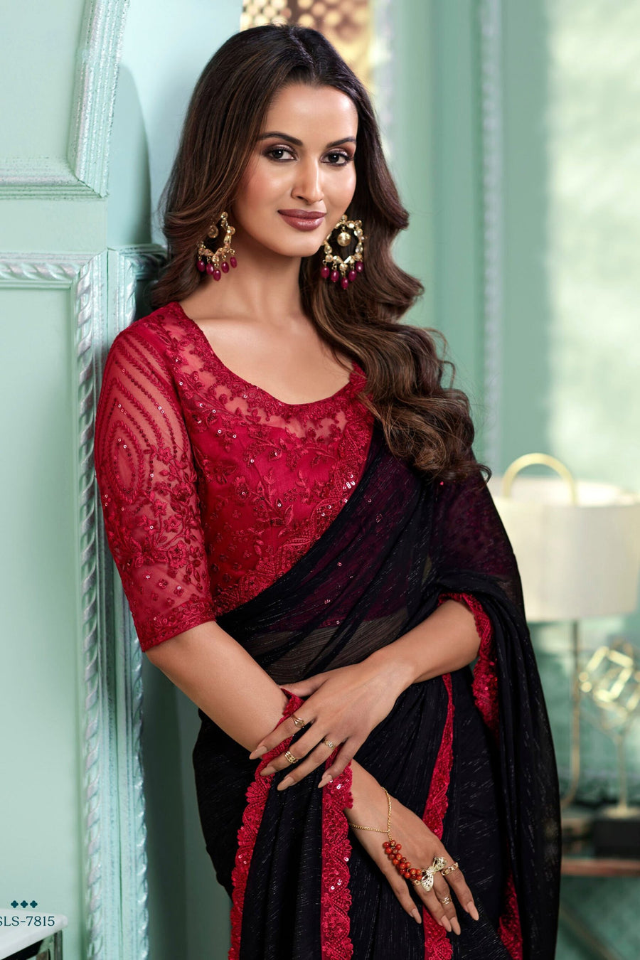 Saree Buta Black Chiffon Saree - view 2