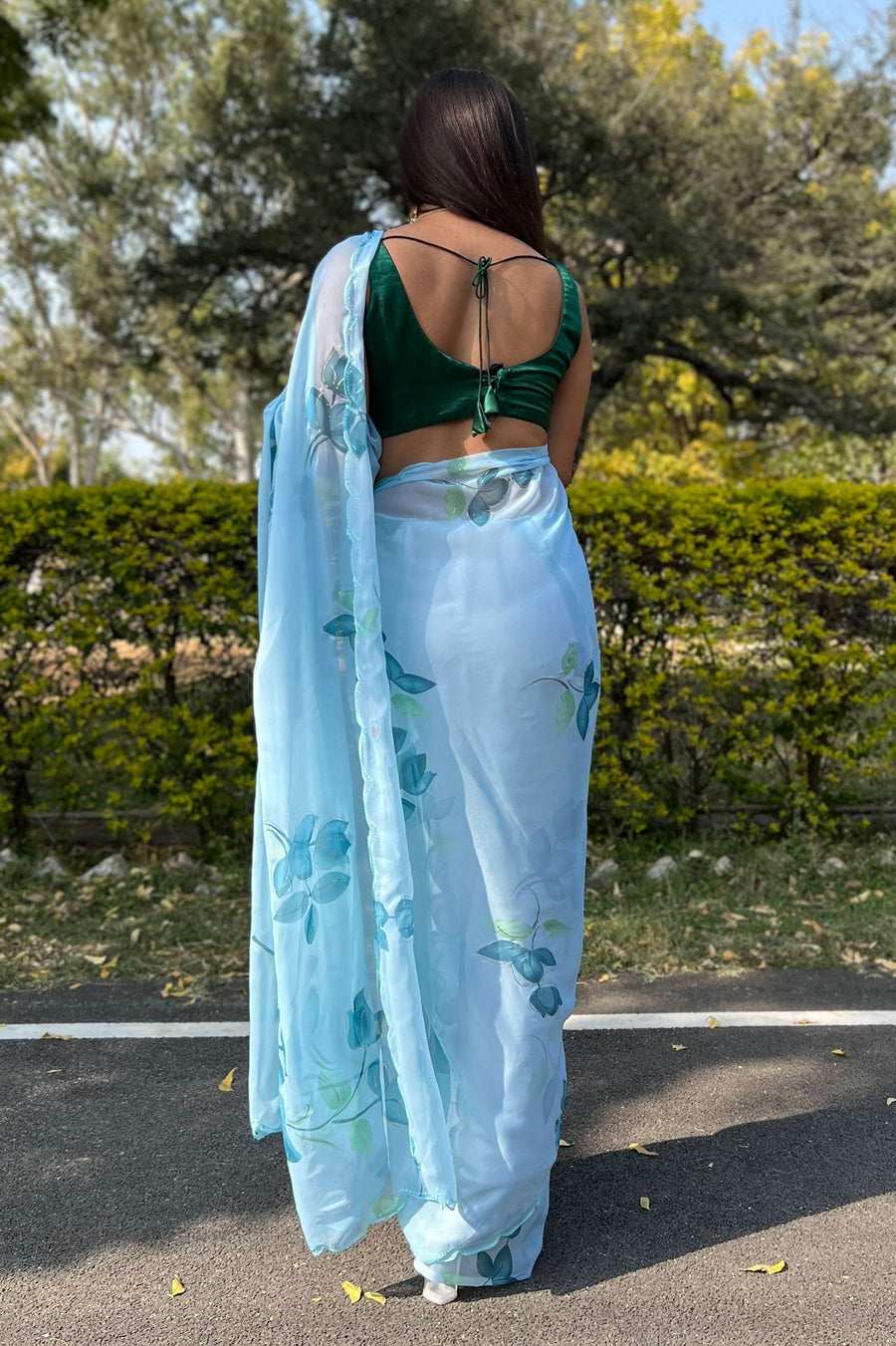 Saree Buta Blue Chiffon Saree - view 2