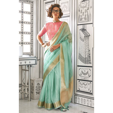 Saree Buta Blue Chiffon Saree
