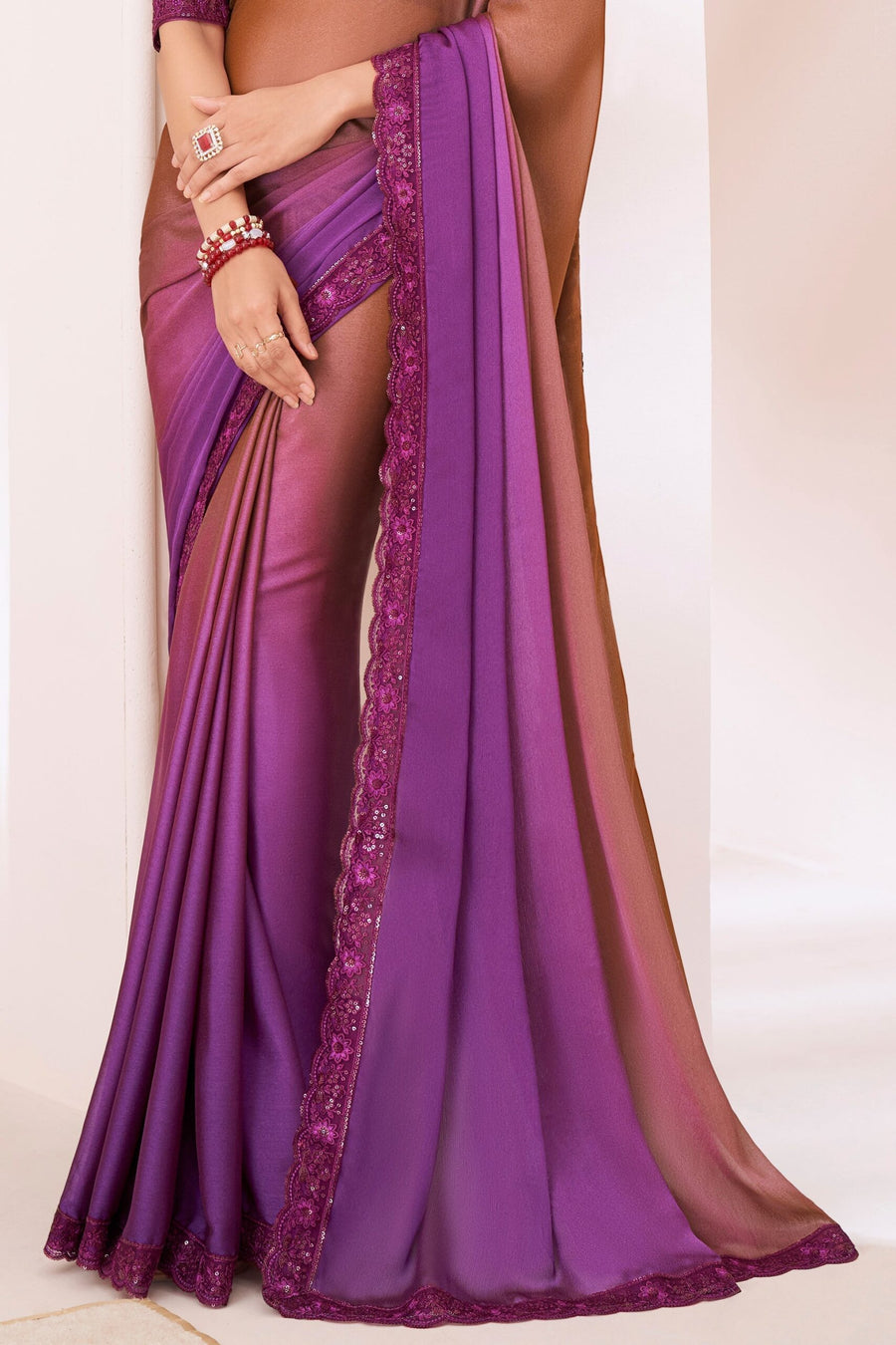 Saree Buta Chiffon Embroidered Saree - Style 45021 - view 4