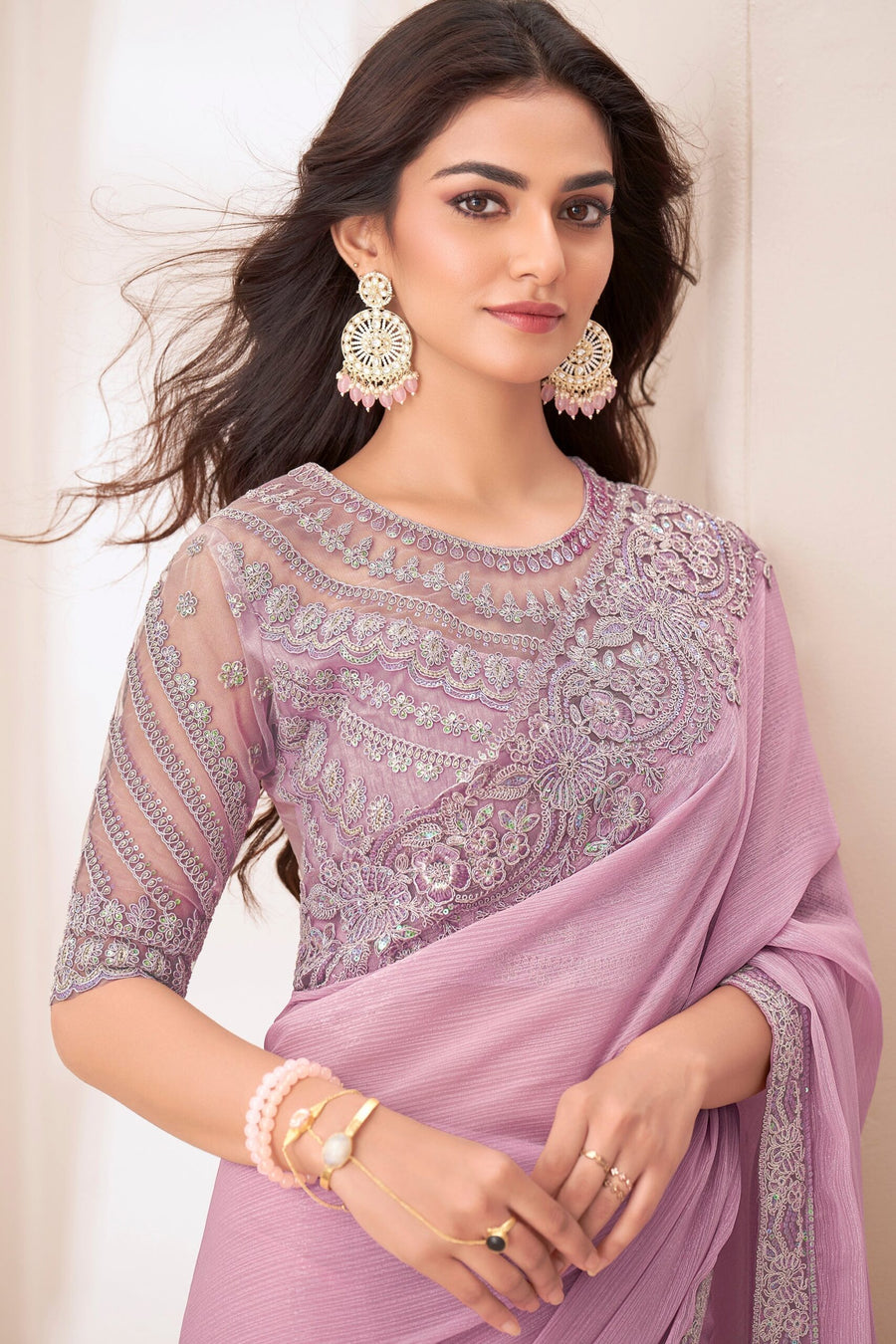 Saree Buta Chiffon Embroidered Saree - view 2