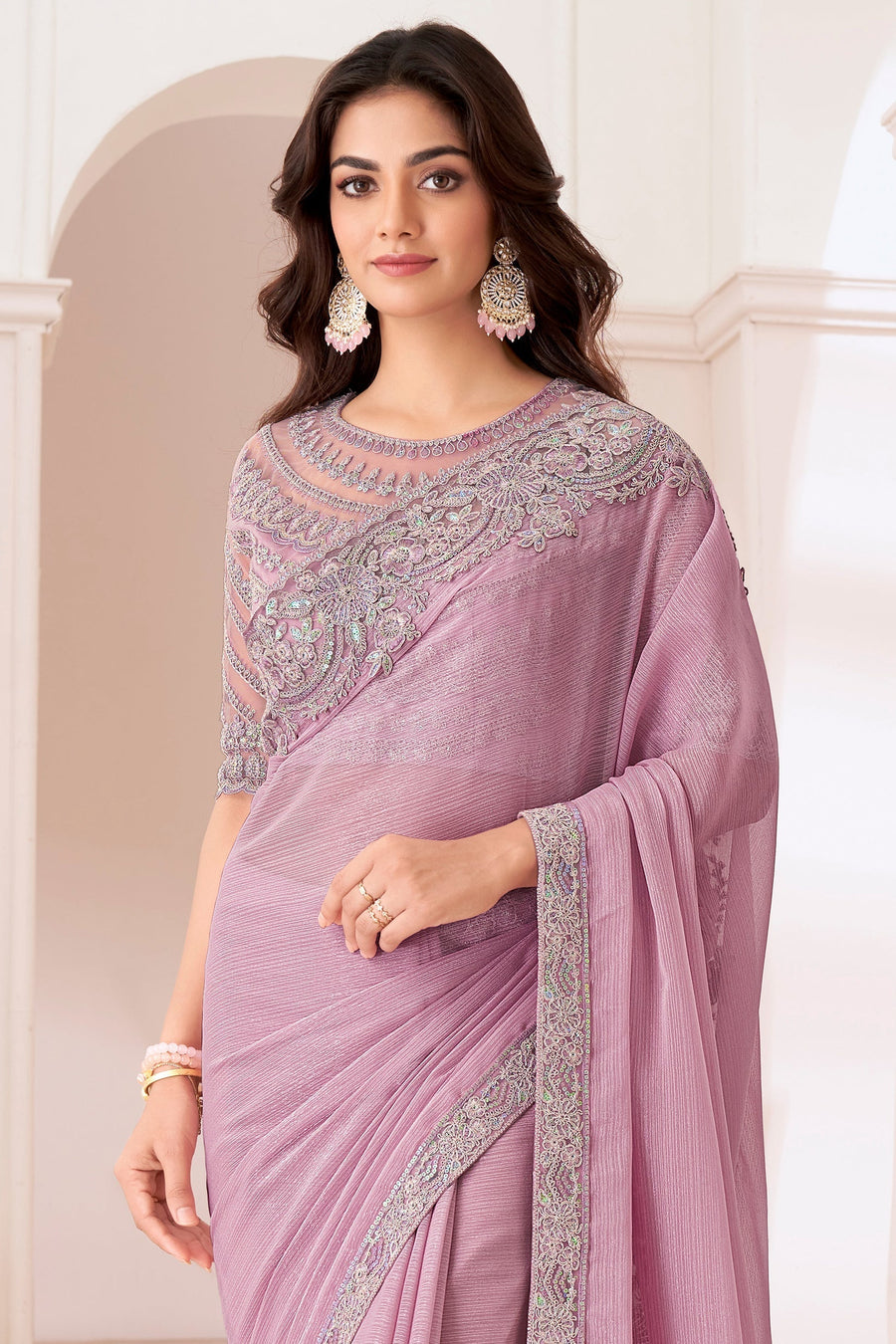 Saree Buta Chiffon Embroidered Saree - view 3