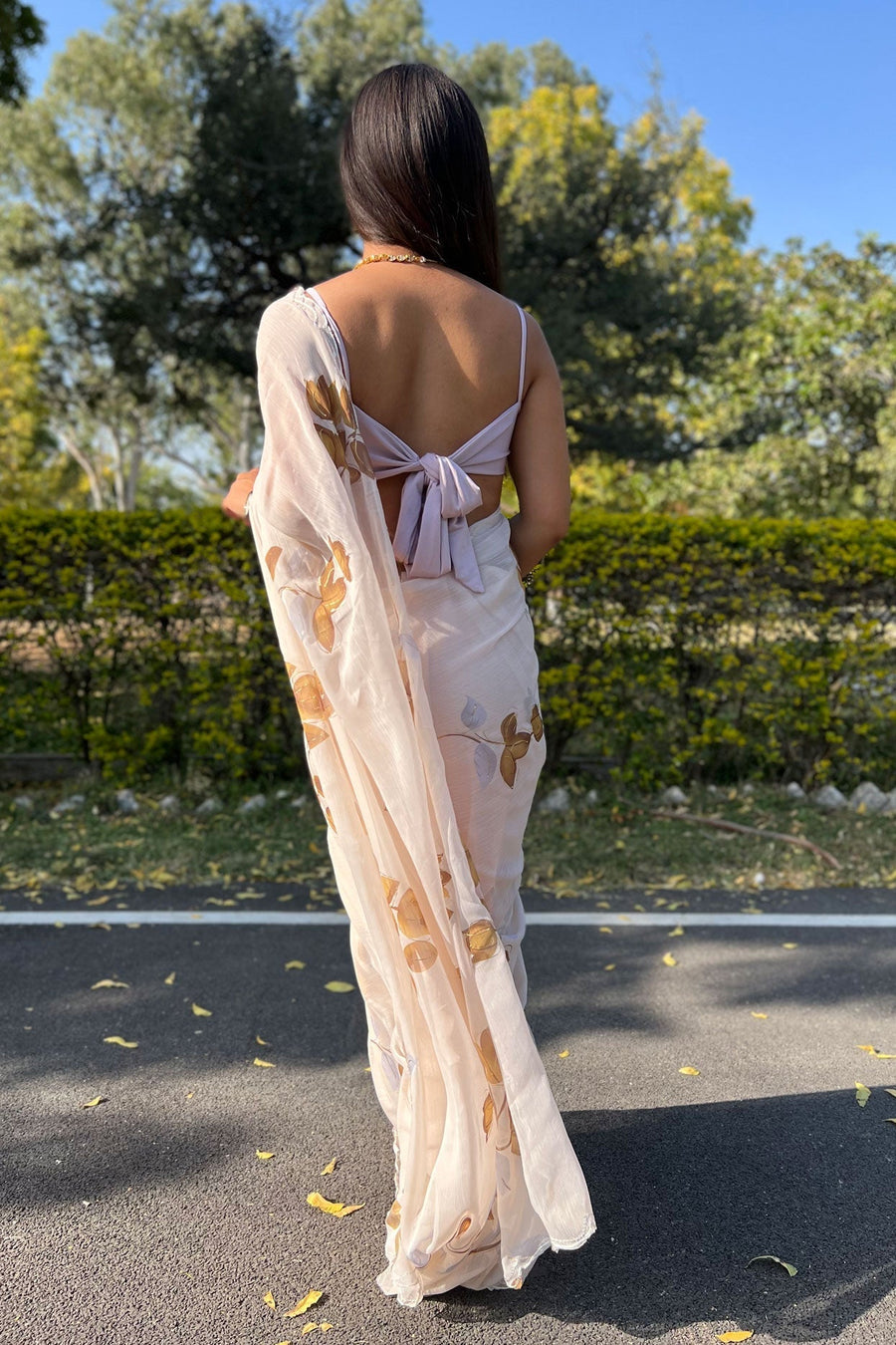 Saree Buta Cream Chiffon Saree - view 2
