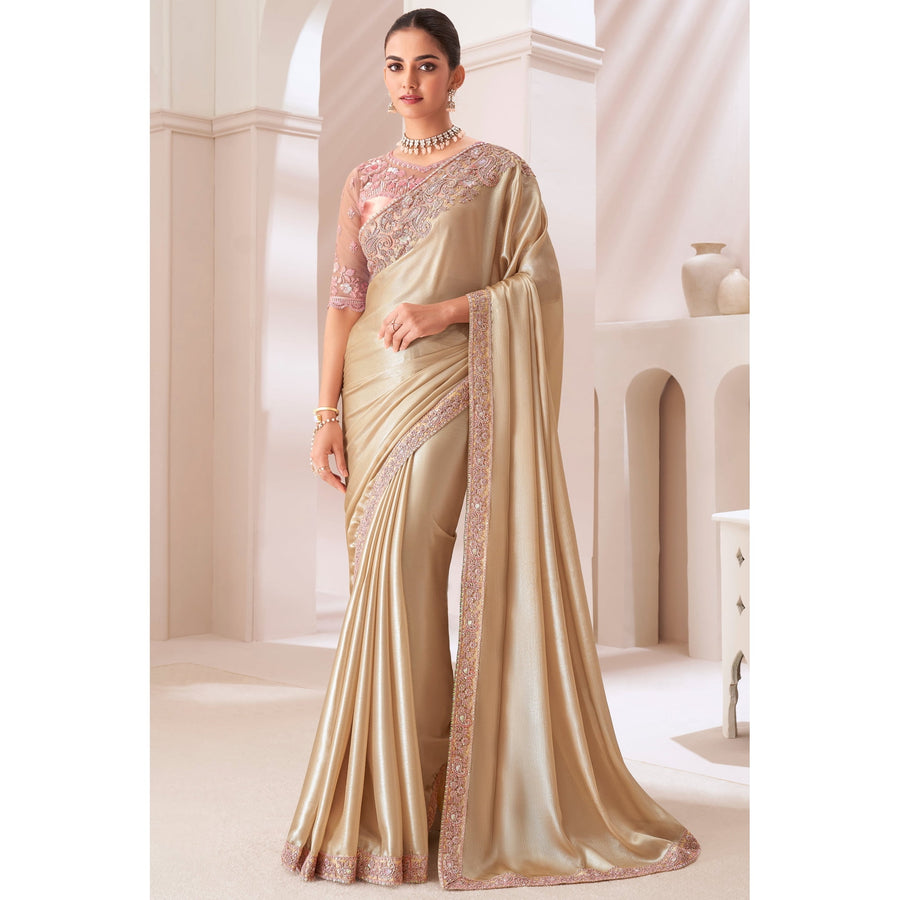 Saree Buta Gold Chiffon Saree