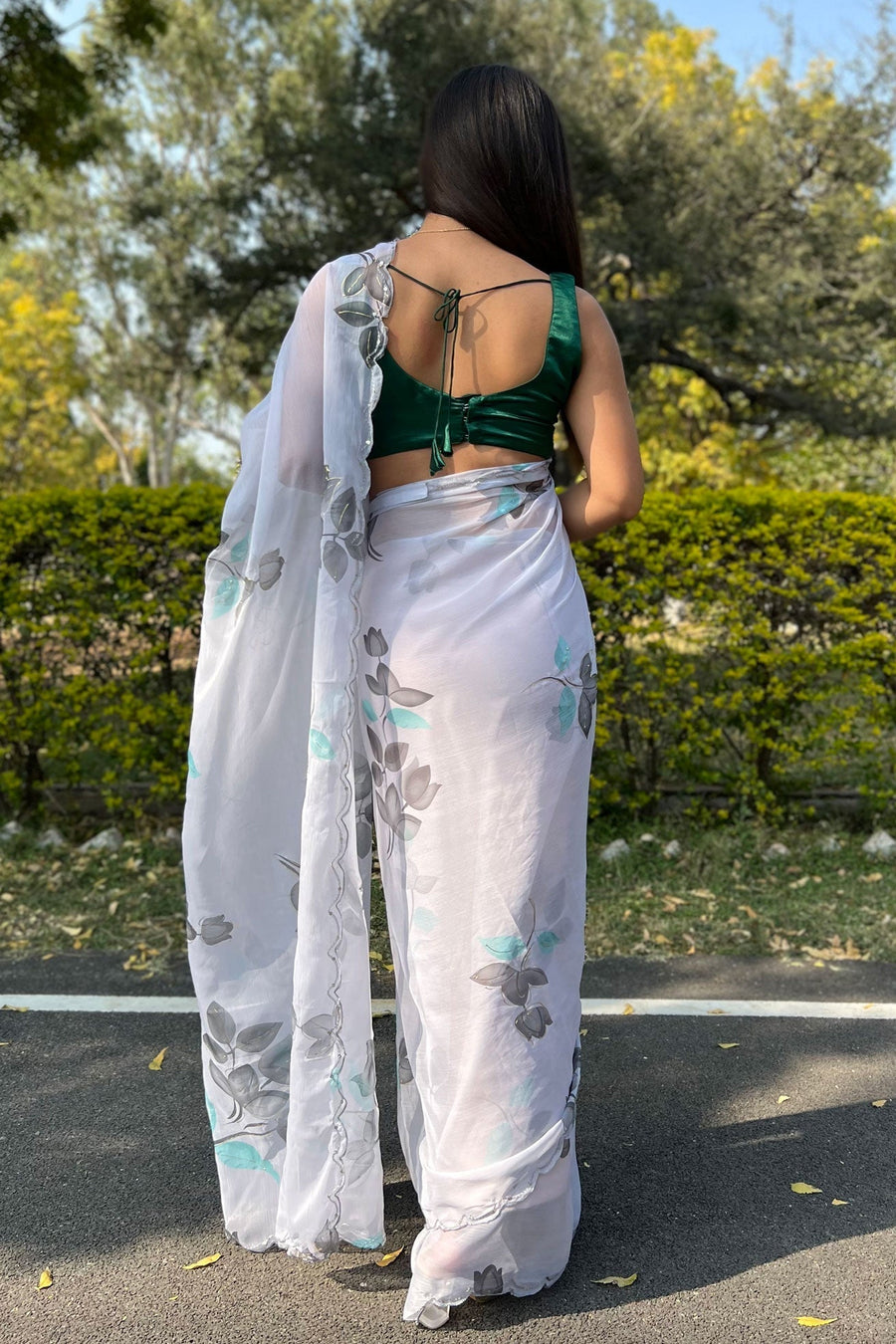 Saree Buta Grey Chiffon Saree - view 2