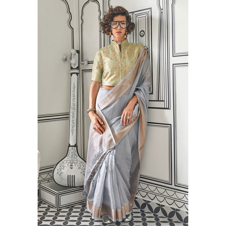 Saree Buta Grey Chiffon Saree