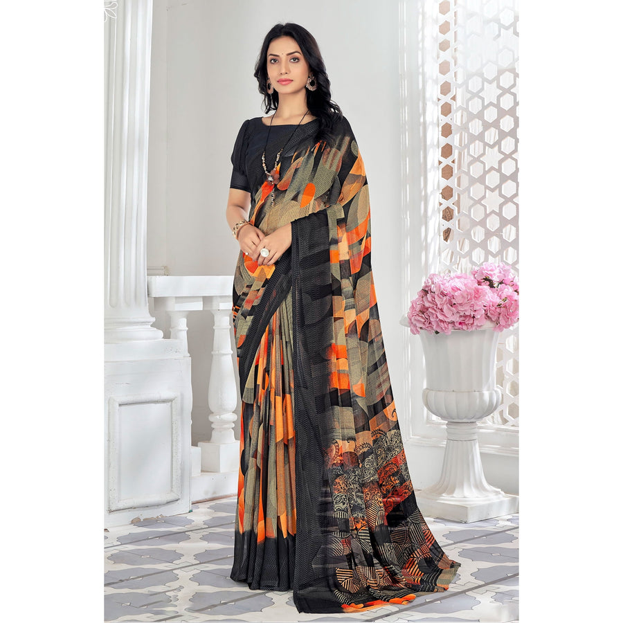 Saree Buta Multicolor Chiffon Saree