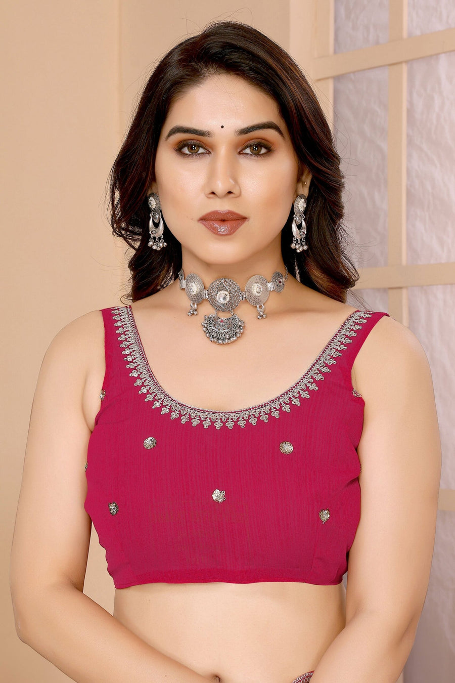 Saree Buta Pink Chiffon Embroidered Saree - view 4