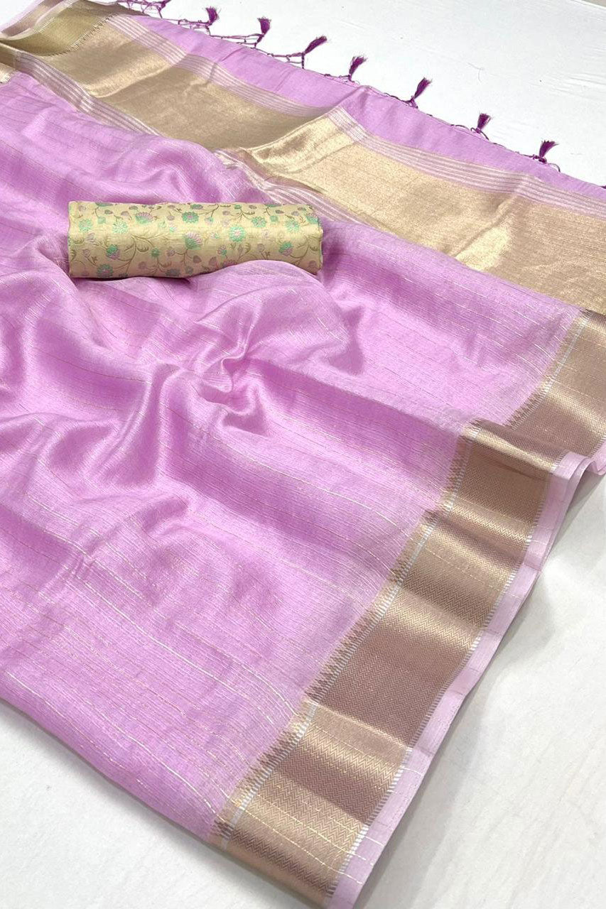 Saree Buta Purple Chiffon Woven Saree - view 3