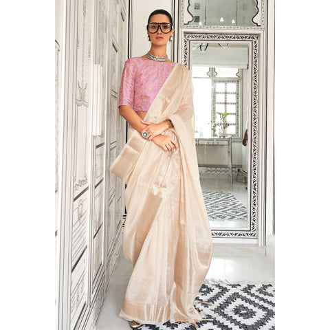 Saree Buta White Chiffon Saree