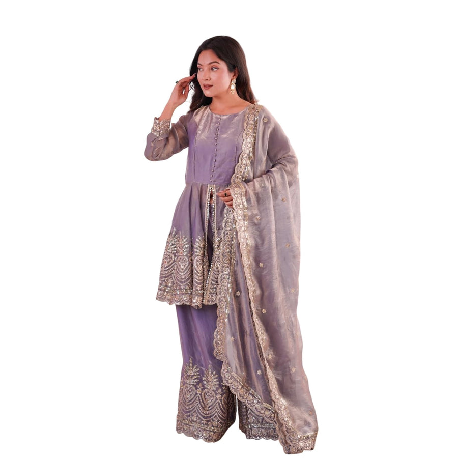 Satyamcreation Purple Silk Salwar Suit