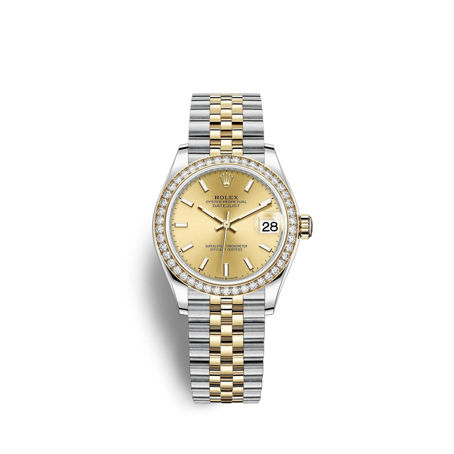 Datejust 31, Oystersteel, 18kt Yellow Gold and diamonds, Ref# 278383RBR-0014