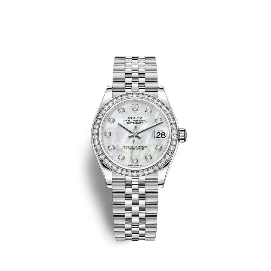 Datejust 31, Oystersteel, 18kt White Gold and diamonds, Ref# 278384RBR-0008