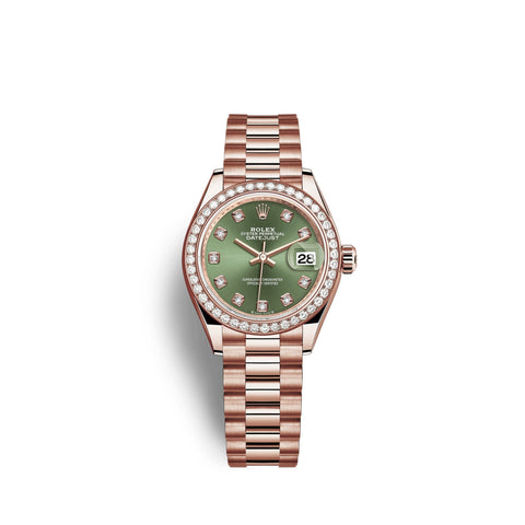 Lady-Datejust 28, 18kt Everose Gold and diamonds, Ref# 279135RBR-0014