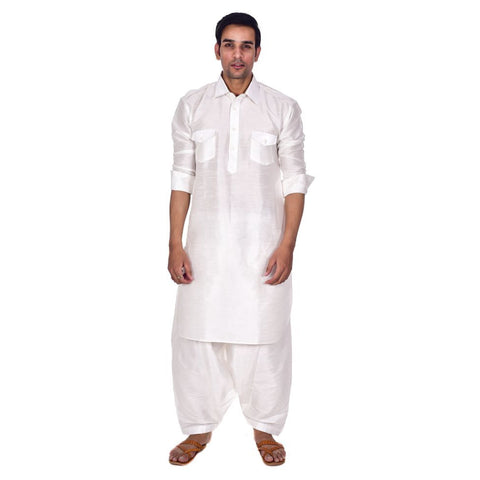 Silk Pathani Kurta Set