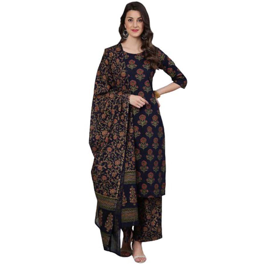 Vintflea Blue Cotton Salwar Suit