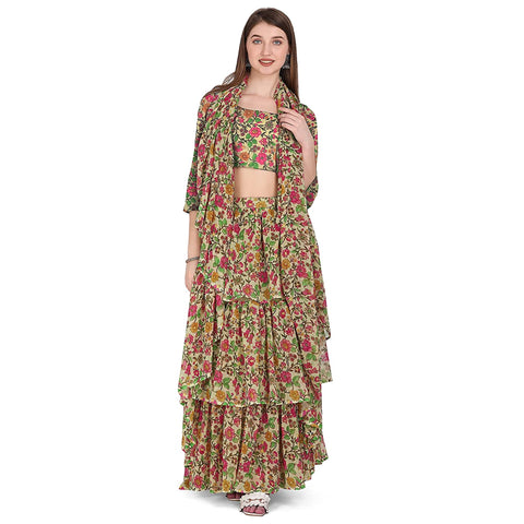 Vintflea Multicolor Georgette Saree